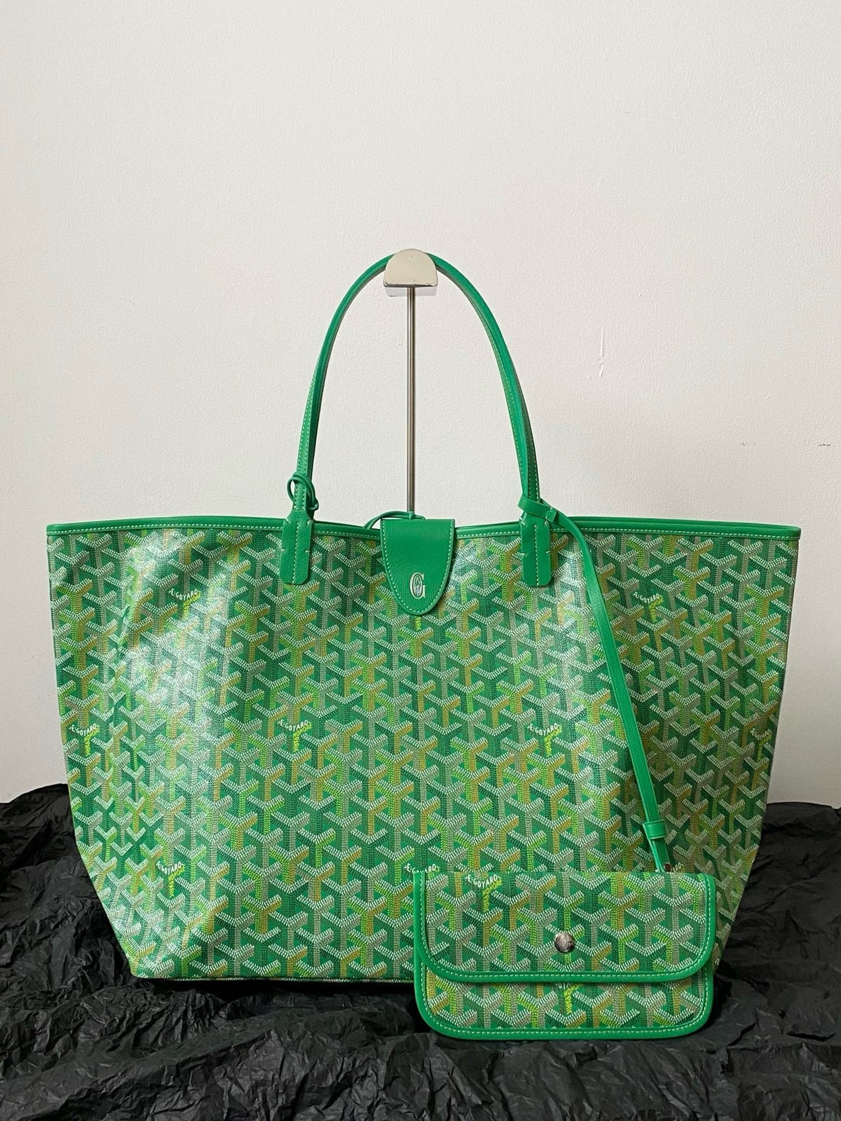 Goyard 26s Saint Louis Bag Vibrant Green Goyardine Canvas
