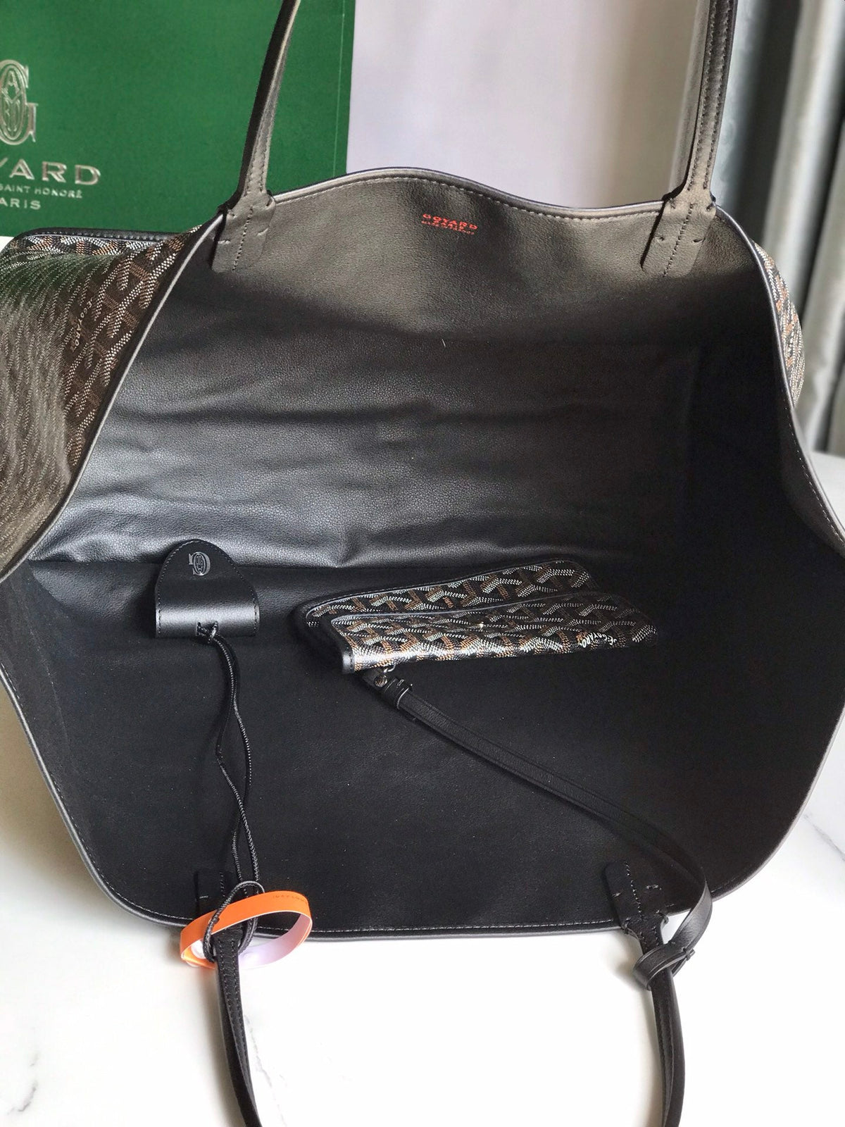 Goyard Anjou GM Bag 39cm Black Calfskin Goyardine Canvas 290817