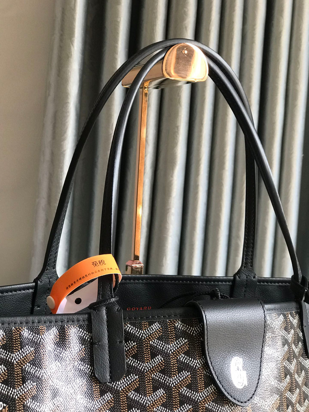 Goyard Anjou GM Bag 39cm Black Calfskin Goyardine Canvas 290817