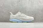 HOKA Clifton 9 White/Pale Blue Daily Road Running Shoe