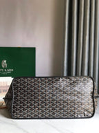 Goyard Anjou GM Bag 39cm Black Calfskin Goyardine Canvas 290817