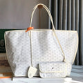 Goyard Anjou GM Bag 39cm White Calfskin Goyardine Canvas 290818