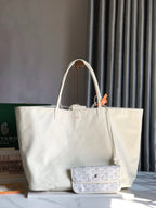 Goyard Anjou GM Bag 39cm White Calfskin Goyardine Canvas 290818