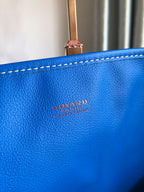 Goyard Anjou GM Bag 39cm Blue Calfskin Goyardine Canvas 290820