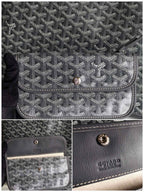 Goyard Anjou GM Bag 39cm Grey Calfskin Goyardine Canvas 290822