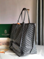 Goyard Anjou GM Bag 39cm Grey Calfskin Goyardine Canvas 290822