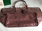 Goyard Anjou GM Bag 39cm Burgundy Calfskin Goyardine Canvas 290823