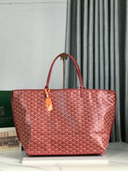 Goyard Anjou GM Bag 39cm Red Calfskin Goyardine Canvas 290824