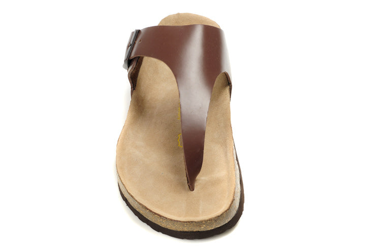Birkenstock Gizeh Thong Sandal Dark Brown Leather