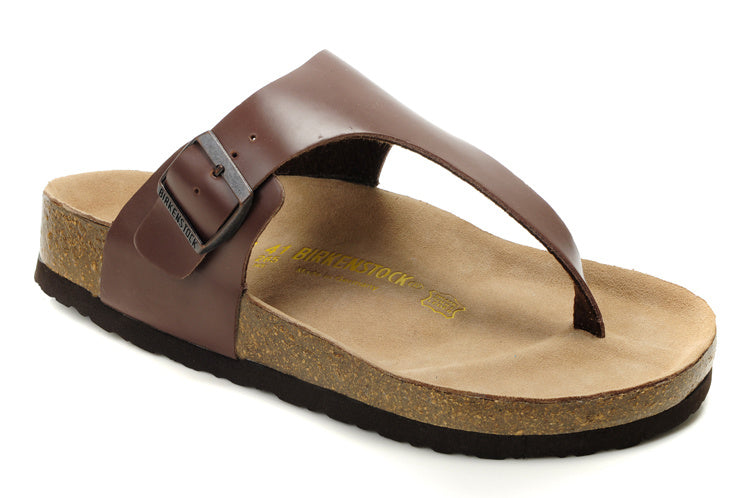 Birkenstock Gizeh Thong Sandal Dark Brown Leather