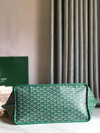 Goyard Anjou GM Bag 39cm Green Calfskin Goyardine Canvas 290825