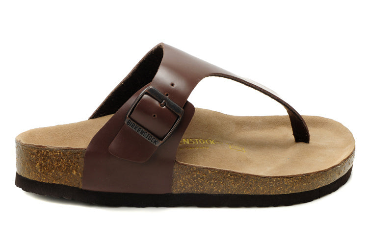 Birkenstock Gizeh Thong Sandal Dark Brown Leather
