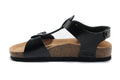 Birkenstock Lindan Sandal Black Birko-Flor with Rose Gold Buckles
