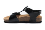 Birkenstock Lindan Sandal Black Birko-Flor with Rose Gold Buckles