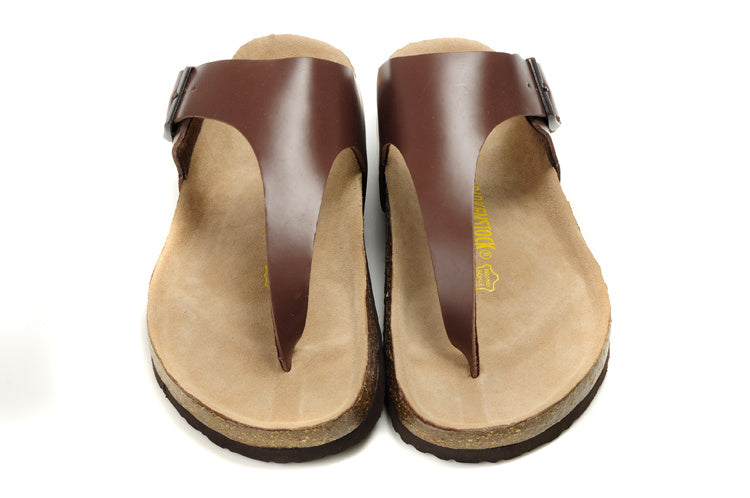 Birkenstock Gizeh Thong Sandal Dark Brown Leather