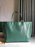 Goyard Anjou GM Bag 39cm Green Calfskin Goyardine Canvas 290825