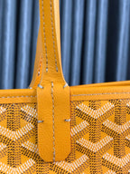Goyard Anjou GM Bag 39cm Yellow Calfskin Goyardine Canvas 290826
