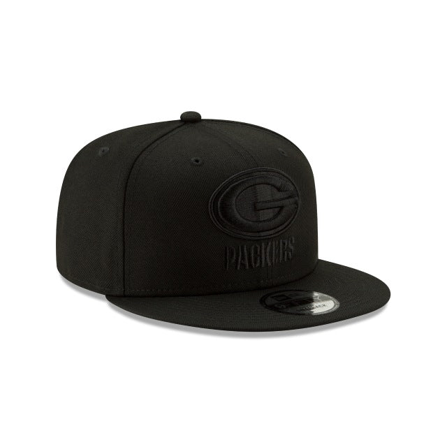 Green Bay Packers Basic Black On Black 9FIFTY Snapback Hat