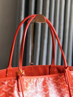Goyard Anjou GM Bag 39cm Orange Calfskin Goyardine Canvas 290827