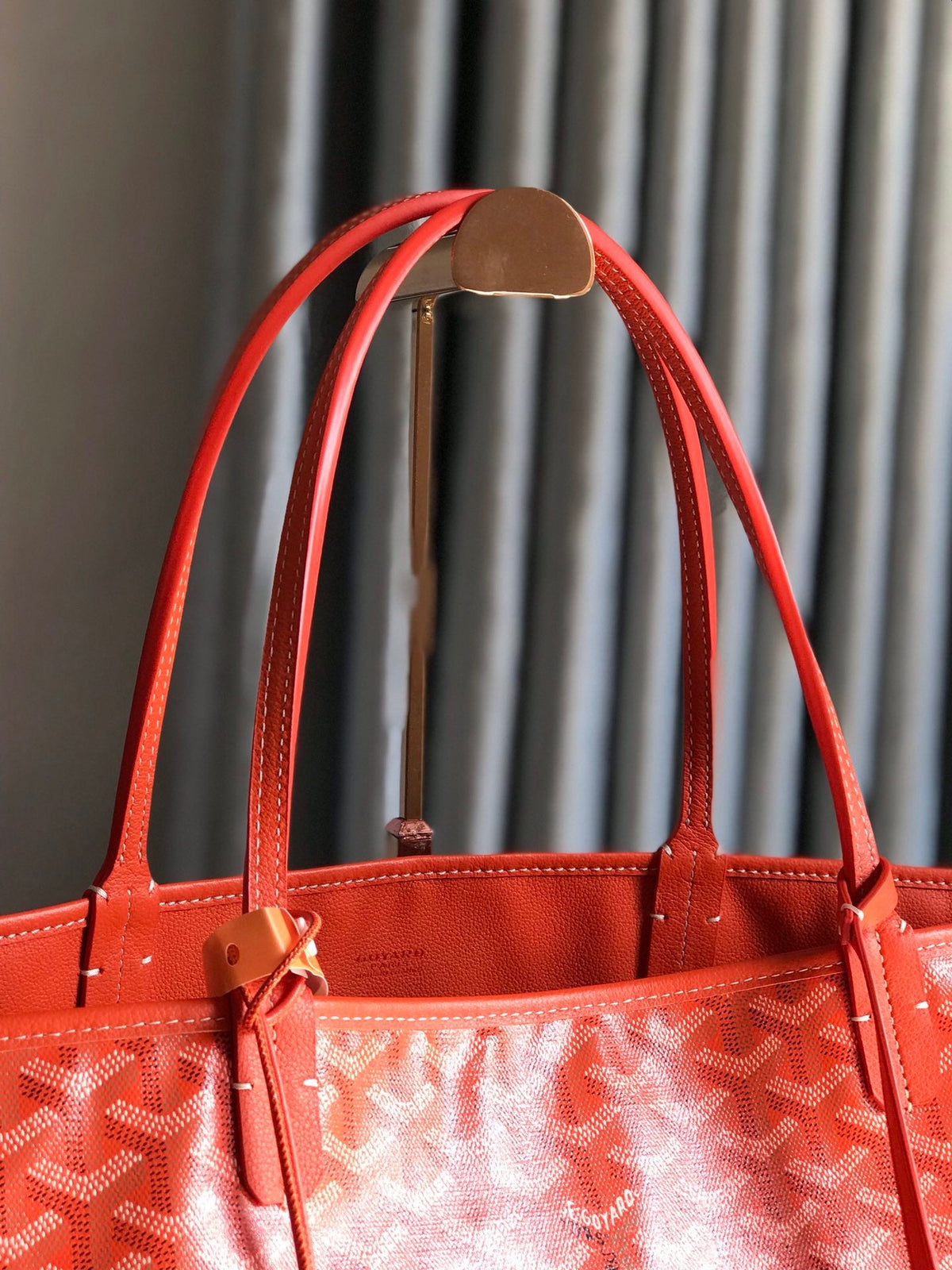 Goyard Anjou GM Bag 39cm Orange Calfskin Goyardine Canvas 290827