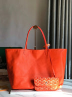 Goyard Anjou GM Bag 39cm Orange Calfskin Goyardine Canvas 290827