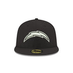 Los Angeles Chargers Black 59FIFTY Fitted Hat