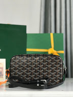 Goyard Cap-Vert Camera Bag Black Calfskin Canvas 290850