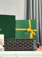 Goyard Cap-Vert Camera Bag Black Calfskin Canvas 290850