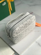 Goyard Cap-Vert Camera Bag White Calfskin Canvas 290851