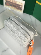 Goyard Cap-Vert Camera Bag White Calfskin Canvas 290851