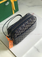 Goyard Cap-Vert Camera Bag Dark Blue Calfskin Canvas 290852