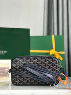 Goyard Cap-Vert Camera Bag Dark Blue Calfskin Canvas 290852