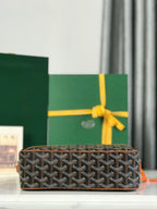 Goyard Cap-Vert Camera Bag Black Brown Calfskin Canvas 290854