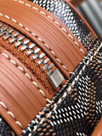 Goyard Cap-Vert Camera Bag Black Brown Calfskin Canvas 290854