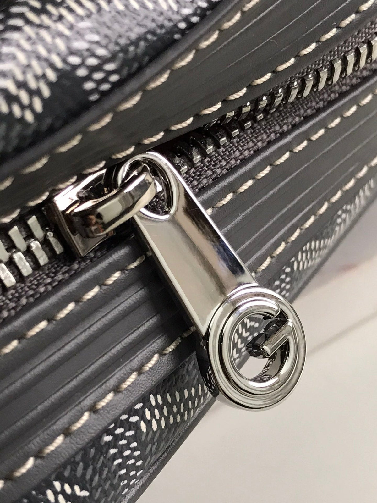 Goyard Cap-Vert Camera Bag Grey Calfskin Canvas 290855