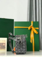 Goyard Cap-Vert Camera Bag Grey Calfskin Canvas 290855