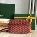 Goyard Cap-Vert Camera Bag Red Calfskin Canvas 290856