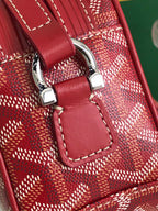 Goyard Cap-Vert Camera Bag Red Calfskin Canvas 290856