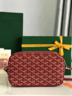 Goyard Cap-Vert Camera Bag Red Calfskin Canvas 290856