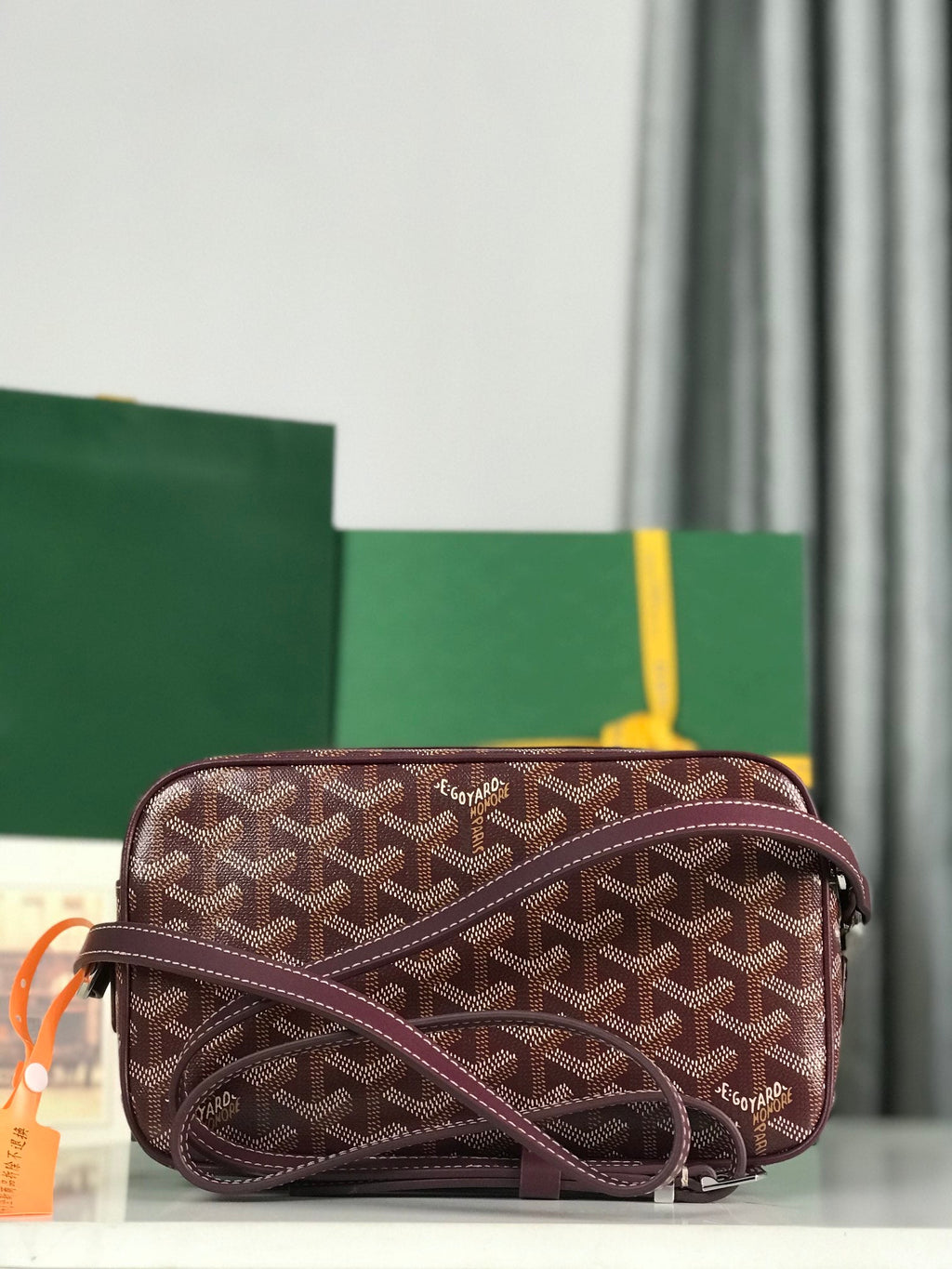 Goyard Cap-Vert Camera Bag Burgundy Calfskin Canvas 290857