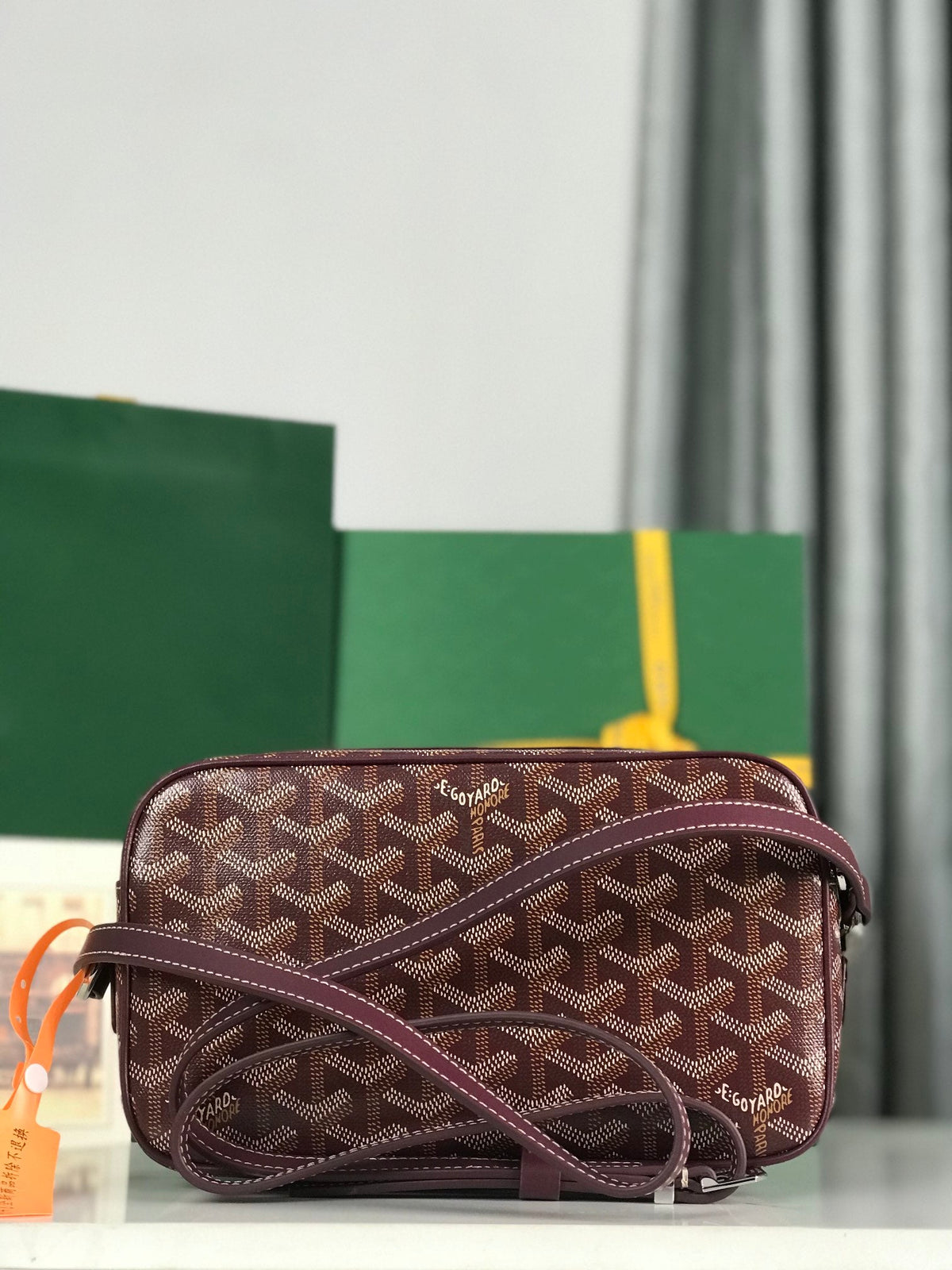 Goyard Cap-Vert Camera Bag Burgundy Calfskin Canvas 290857