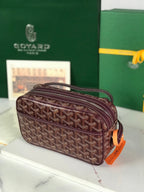 Goyard Cap-Vert Camera Bag Burgundy Calfskin Canvas 290857