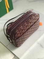 Goyard Cap-Vert Camera Bag Burgundy Calfskin Canvas 290857