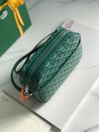 Goyard Cap-Vert Camera Bag Teal Green Calfskin Canvas 290858