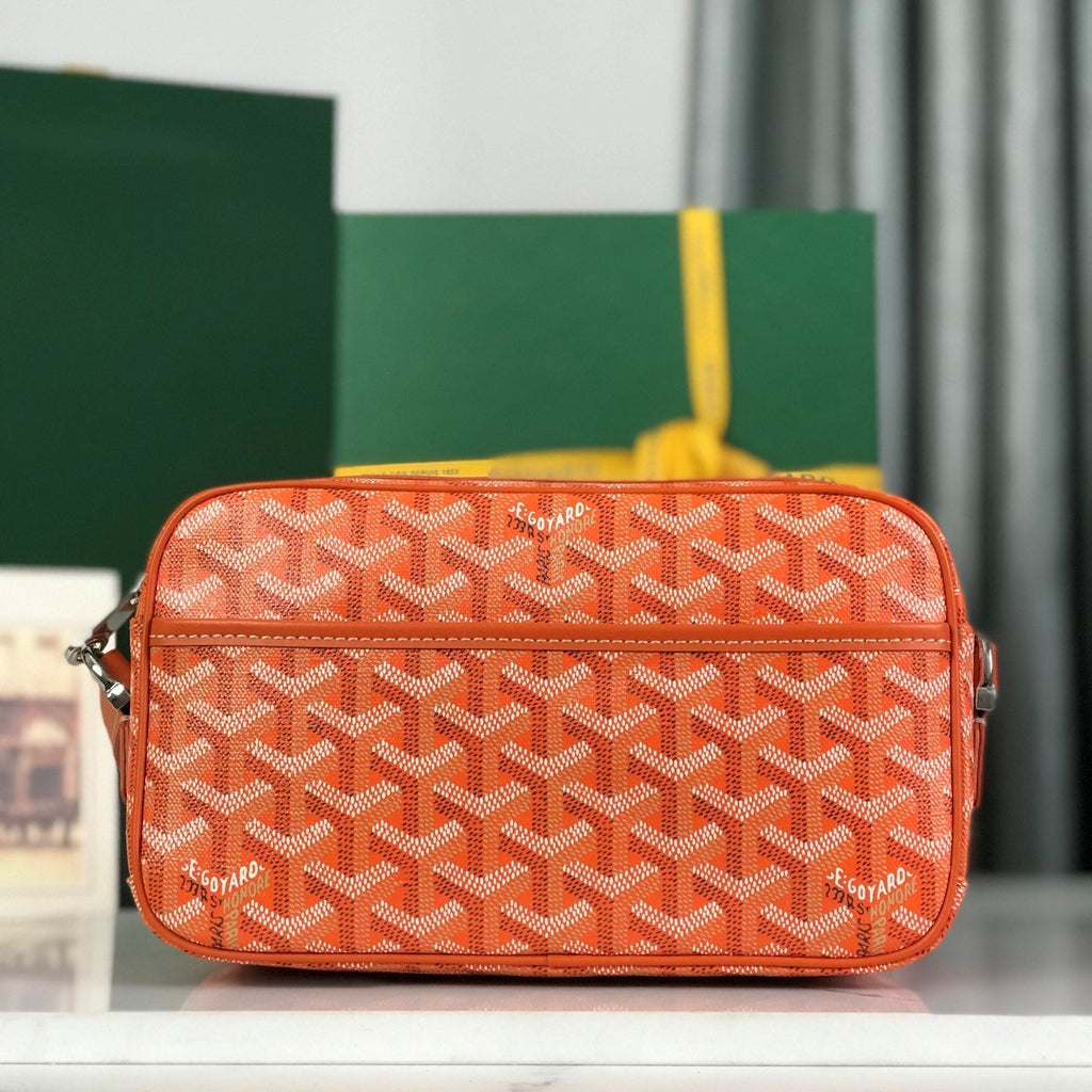 Goyard Cap-Vert Camera Bag Orange Calfskin Canvas 290859