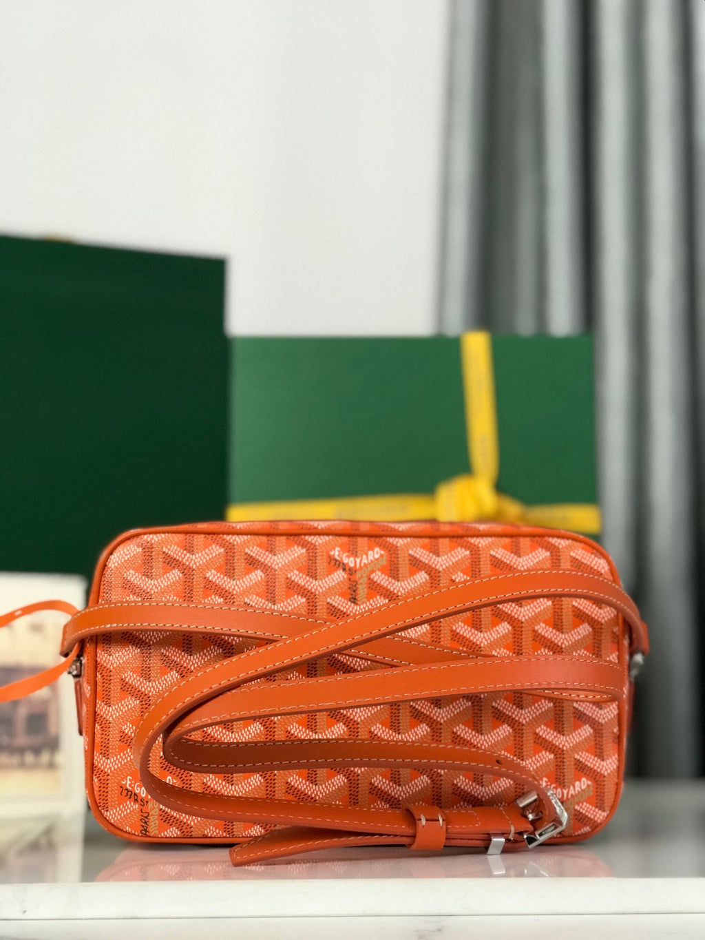 Goyard Cap-Vert Camera Bag Orange Calfskin Canvas 290859