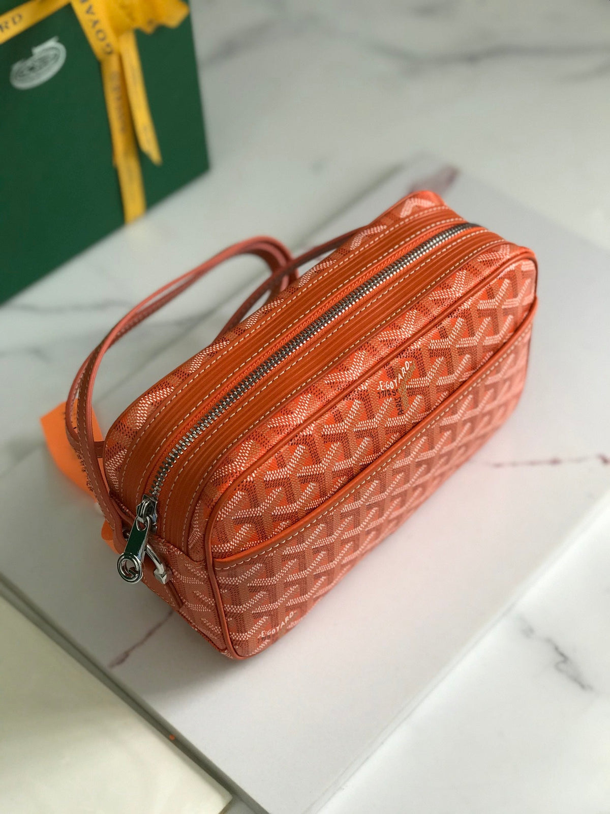 Goyard Cap-Vert Camera Bag Orange Calfskin Canvas 290859