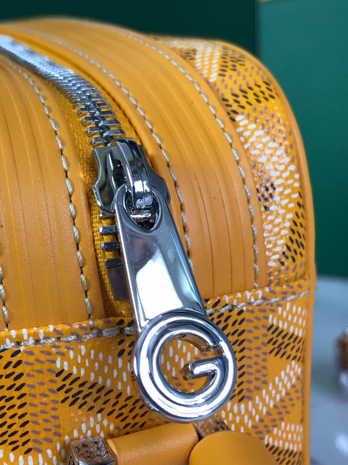 Goyard Cap-Vert Camera Bag Yellow Calfskin Canvas 290860
