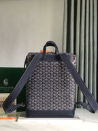 Cisalpin Backpack 43 In Navy Blue Goyardine Canvas And Calfskin