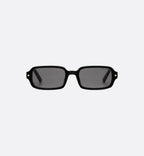 CD S3F Rectangular Sunglasses Black Acetate